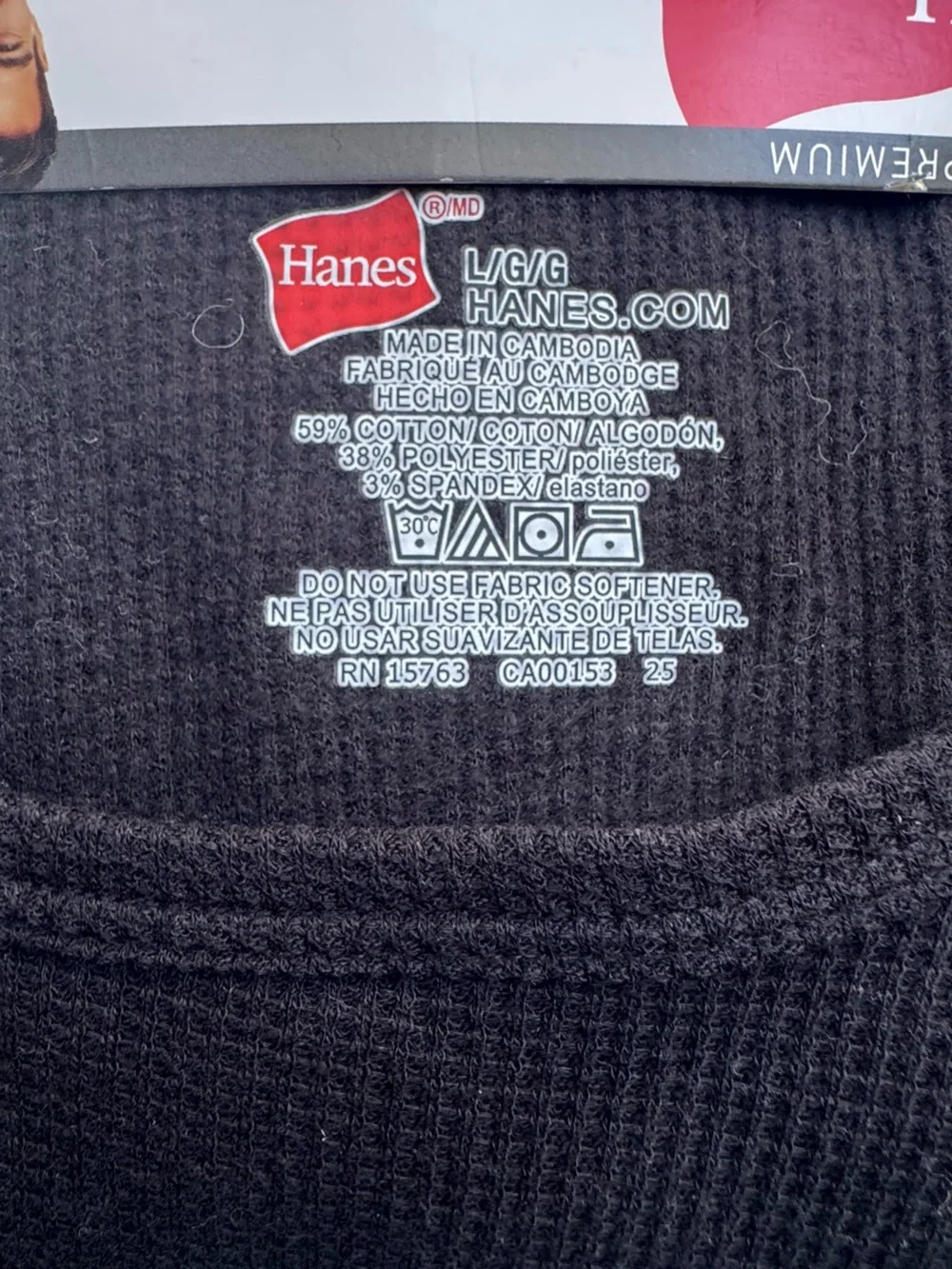 Hanes Black Men’s Baselayer Long Sleeve Crewneck